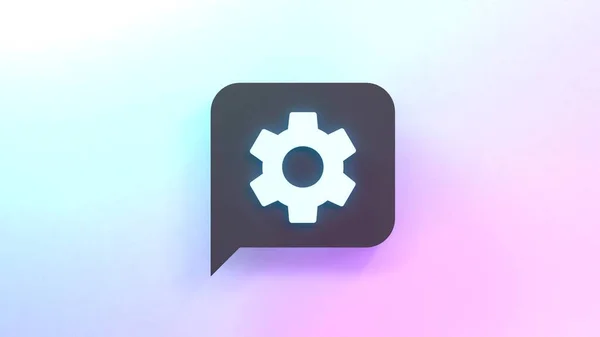 Gear Icon Render Illustration — Stockfoto