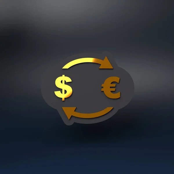 Dolar Euro Přepočet Vykreslování Ilustrace — Stock fotografie