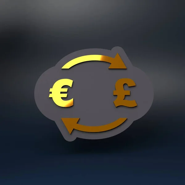 Euro Libra Přepočet Vykreslování Ilustrace — Stock fotografie