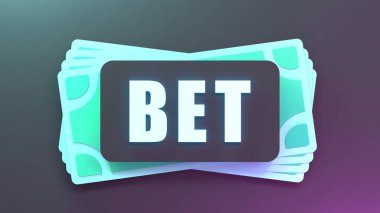 Bahis pankartı. Spor bahisleri. 3d resimleme.