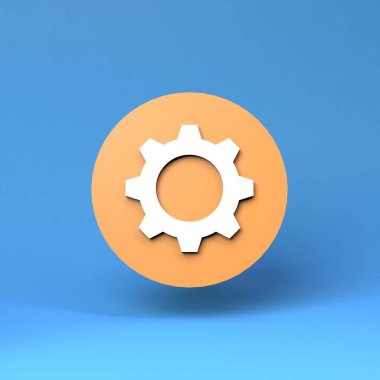 Gear icon. 3d render illustration.