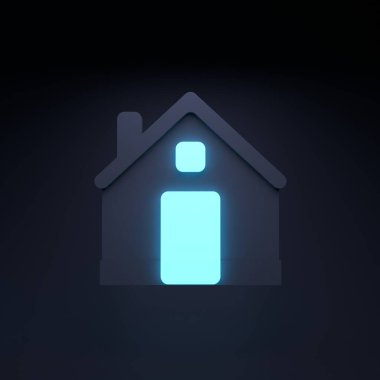 Ev ikonu. 3d resimleme.