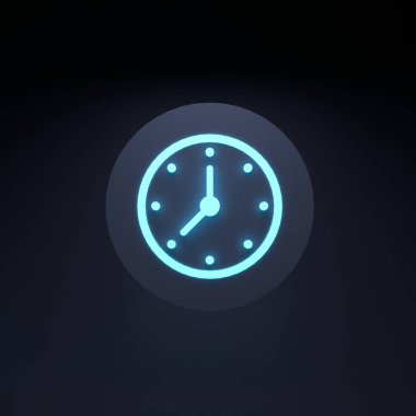 Clock icon. 3d render illustration.
