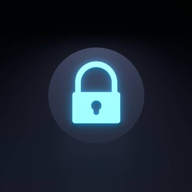 Anahtar kilidi simgesi. 3d resimleme.