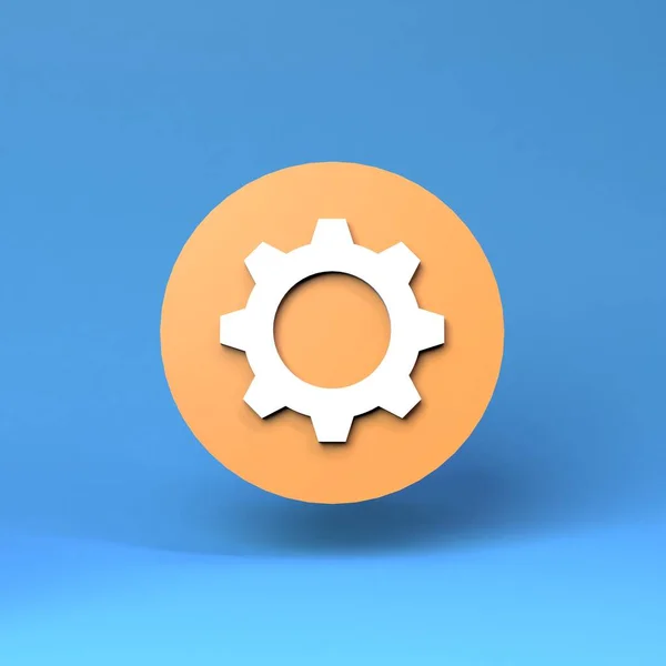 Gear Icon Render Illustration — Stockfoto