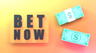 Bahis pankartı. Spor bahisleri. 3d resimleme.