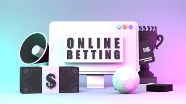 Bahis pankartı. Spor bahisleri. 3d resimleme.