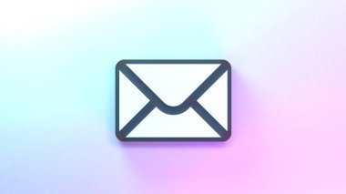 Mektup veya mesaj simgesi. 3d resimleme.