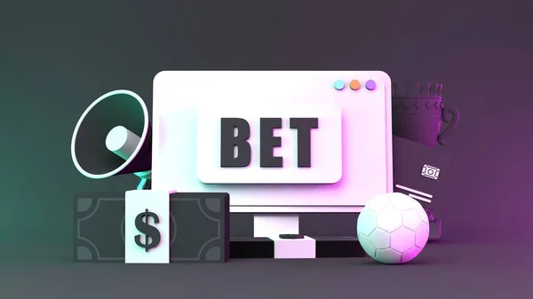 Bahis pankartı. Spor bahisleri. 3d resimleme.