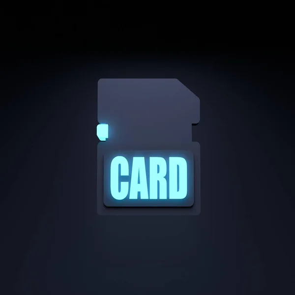 フラッシュカードのアイコン 3Dレンダリング図 — ストック写真