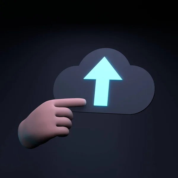 Cloud storage icon. 3d render illustration.