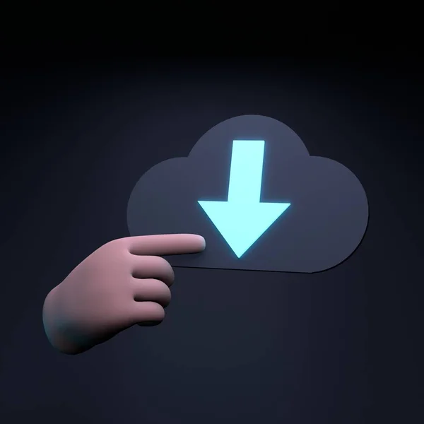 Icône Stockage Cloud Illustration Rendu — Photo