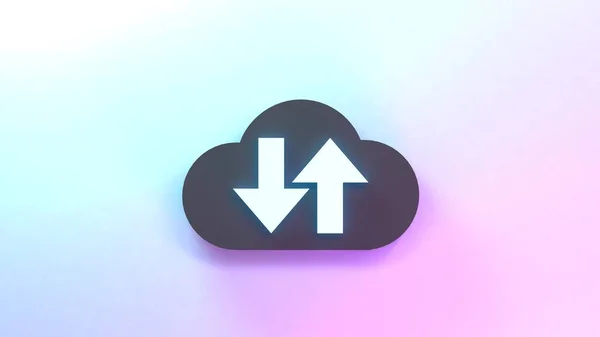 Cloud storage icon. 3d render illustration.