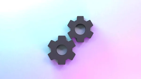 Gear Icon Render Illustration — Stok fotoğraf