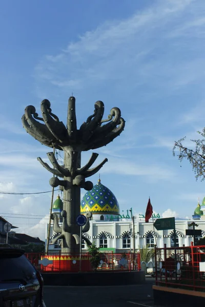 Tugu Liwa Monumento Liwa Símbolo Encantadora Ciudad West Lampung Lampung — Foto de Stock