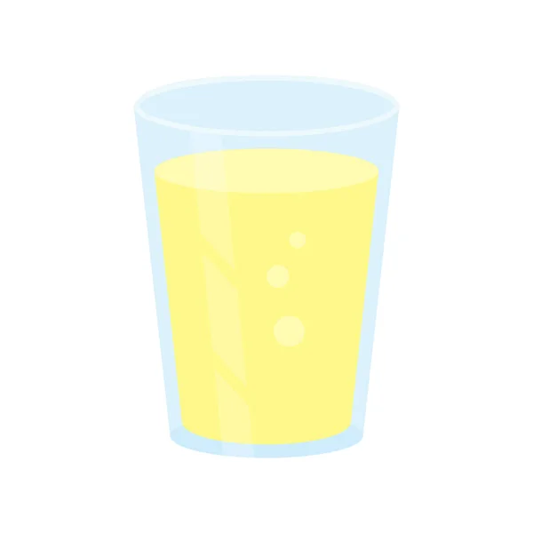 Düz Bir Bardak Limonata Vektör Illüstrasyonu — Stok Vektör
