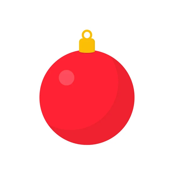 平面图标红色圣诞球隔离在白色背景 矢量说明 — 图库矢量图片