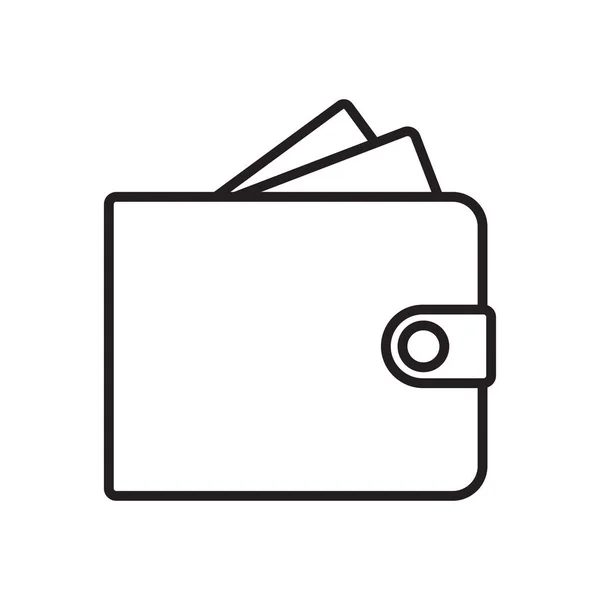 Liniensymbol Brieftasche Isoliert Auf Weißem Hintergrund Vektorillustration — Stockvektor