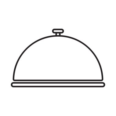 Beyaz arka planda izole edilmiş hat ikonu restoran saati. Vektör illüstrasyonu.