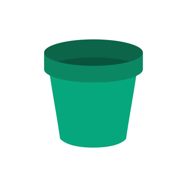 Icona Piatto Vaso Fiori Verde Isolato Sfondo Bianco Illustrazione Vettoriale — Vettoriale Stock