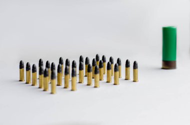set of bullets on white with copy space clipart