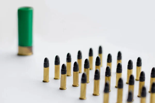 Set di proiettili su sfondo bianco — Foto stock