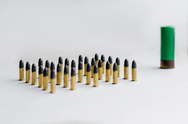 Set of bullets on white with copy space — Stock Photo