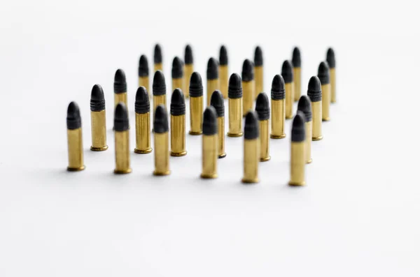 Set of bullets in row on white background — Stock Photo