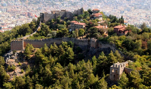 View Hill Ancient Fortress Alanya Surrounding Modern Areas Center Alanya — Zdjęcie stockowe