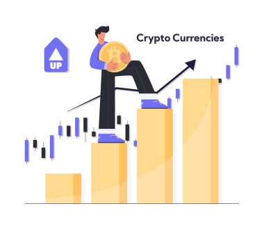 El Çizimi Flat Kripto Para Yatırımı İllüstrasyon