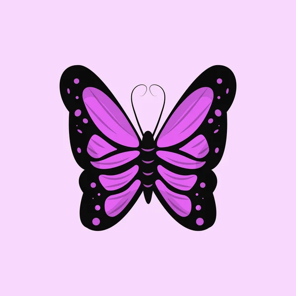 Hand Drawn Beautiful Butterfly Purple Wings Color Лицензионные Стоковые Иллюстрации