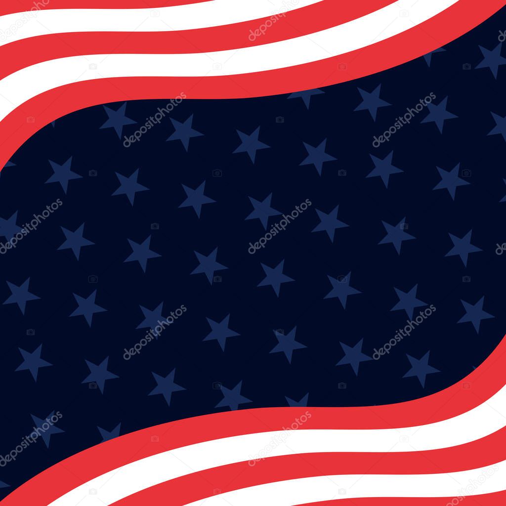 Red, White, Blue and stars United States flag style background