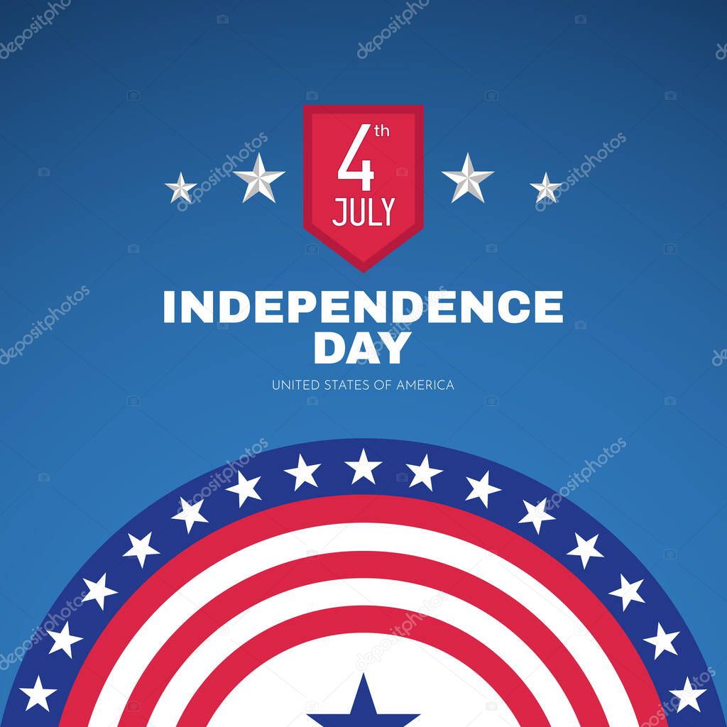 Flat Fourth of July, Happy Independence day background
