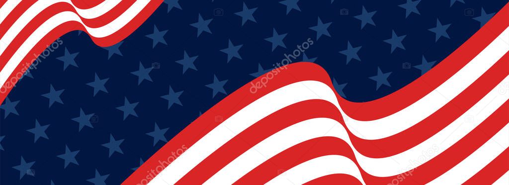 Red, White, Blue and stars United States flag style background