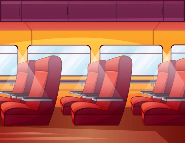 列車のキャビン 茶色の革のシート — ストックベクタ