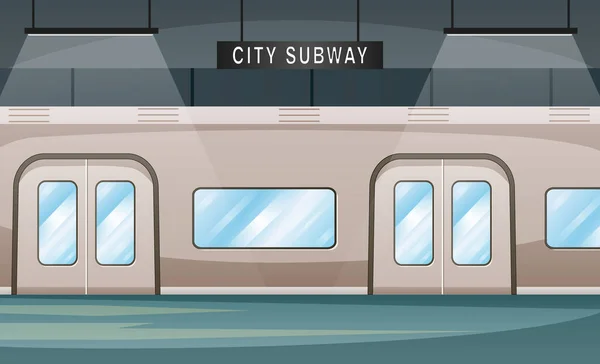 地下鉄の駅の内部を空にする地下鉄のイラスト — ストックベクタ
