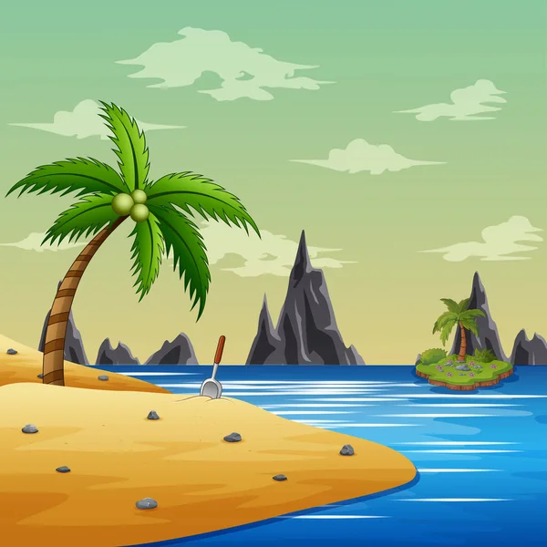 Tropical Background Blue Ocean Sunny Beaches — Wektor stockowy
