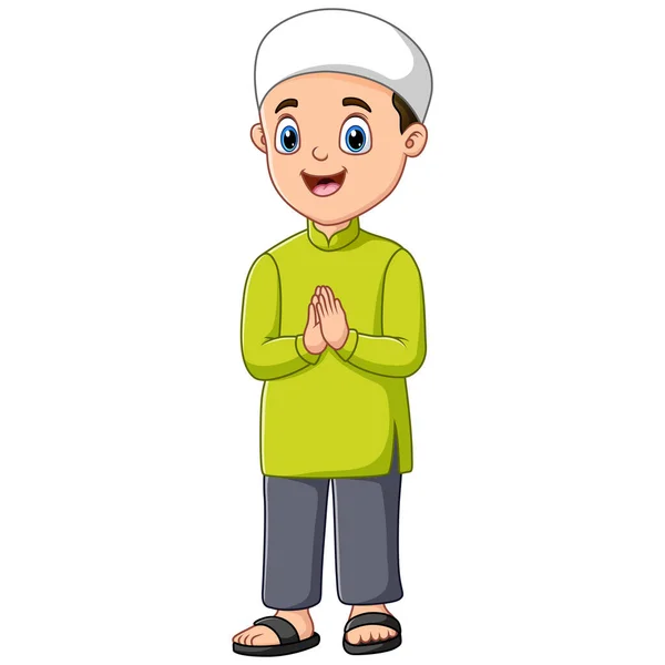 Cartoon Illustration Male Muslim People — Image vectorielle