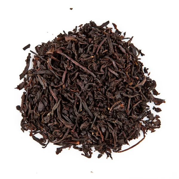 Dry Black Tea Leaves Isolated White — Stock Photo, Image