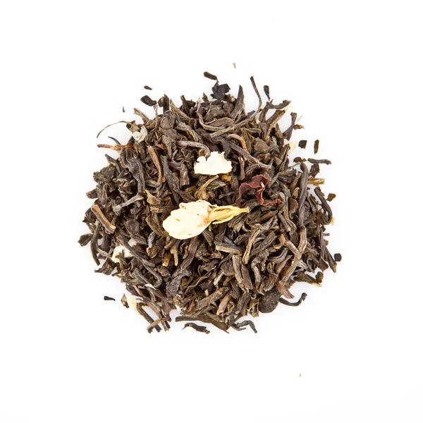 Dry Black Tea Leaves Isolated White — Stock Photo, Image