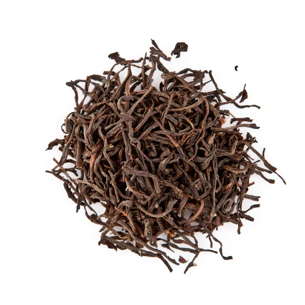 Dry Black Tea Leaves Isolated White — Stock Photo, Image