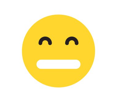 Basit duygular farklı yüzler ve sarı çizgi film emoji düz vektör çizimi.