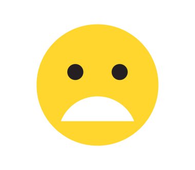 Basit duygular farklı yüzler ve sarı çizgi film emoji düz vektör çizimi.