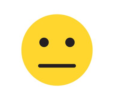 Basit duygular farklı yüzler ve sarı çizgi film emoji düz vektör çizimi.
