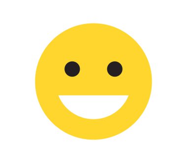 Basit duygular farklı yüzler ve sarı çizgi film emoji düz vektör çizimi.