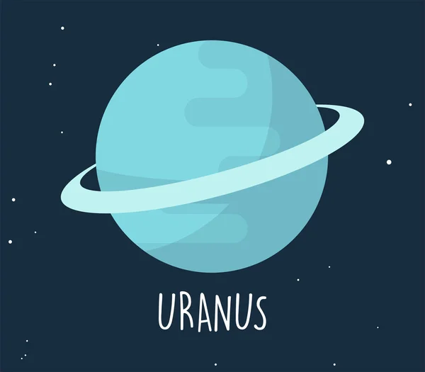 Uránusz Bolygó Egyszerű Gömb Tér Háttér Lapos Vektor Illusztráció — Stock Vector