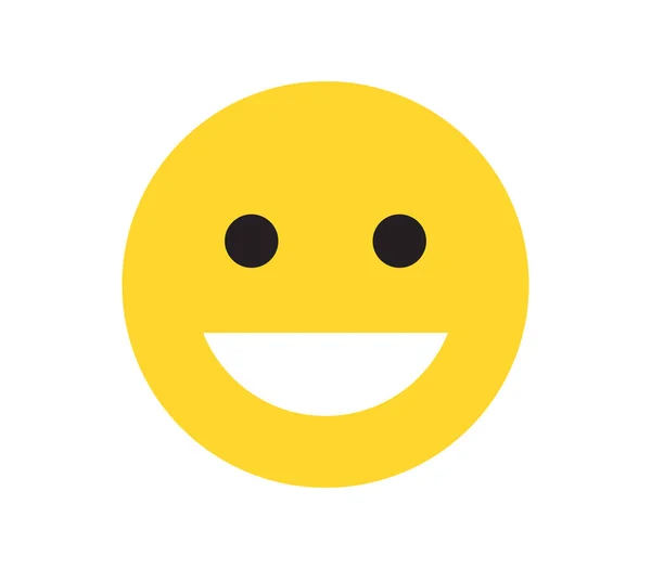 Basit Duygular Farklı Yüzler Sarı Çizgi Film Emoji Düz Vektör — Stok Vektör