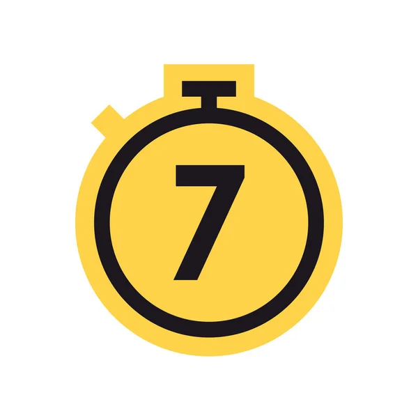 Časovač Odpočítávání Stopky Žlutý Symbol Plochý Vektor Ilustrace — Stockový vektor