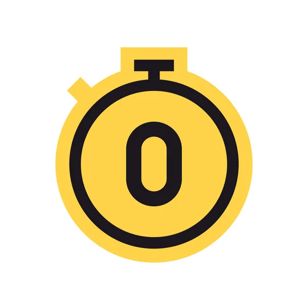 Časovač Odpočítávání Stopky Žlutý Symbol Plochý Vektor Ilustrace — Stockový vektor
