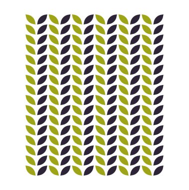 Düz biçimli dikişsiz yaprak deseni ve pastel renkler düz vektör çizimi.